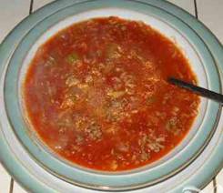 Суп из говядины с помидорами
