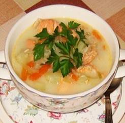 Крем суп из семги. Рецепт