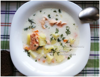 Финский молочный суп с лососем