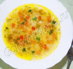 Овощной суп. Рецепт с рисом