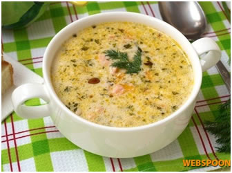 Сырный суп с форелью