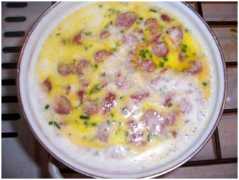 Сырный суп с колбасками рецепт