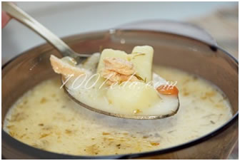 Сырный суп с лососем рецепт