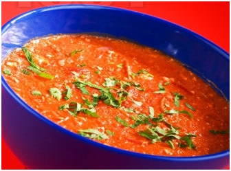 Сырный суп с томатами